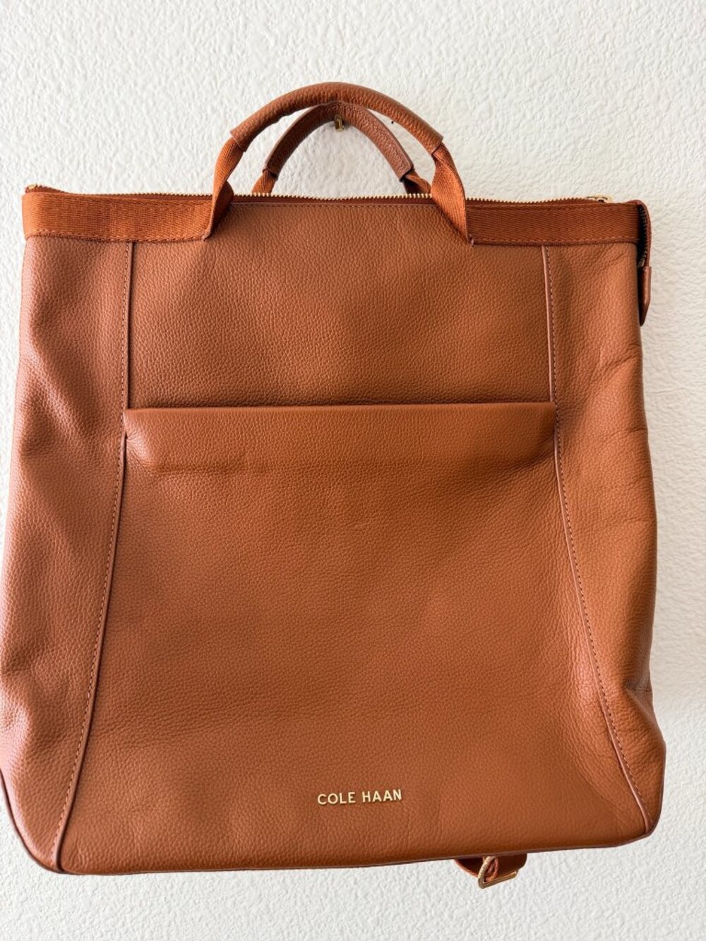 Cole Haan Grand Ambition Convertible Leather Backpack British Tan U04934